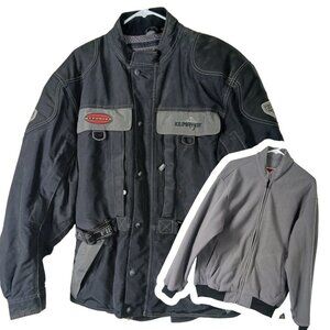 FirstGear Kilimanjaro Hypertex Motorcycle Jacket Black Large 2pc Coated Nylon